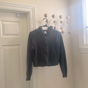 Aritzia - TNA - Classic Long Sleeve Hoodie Shirt - Charcoal M